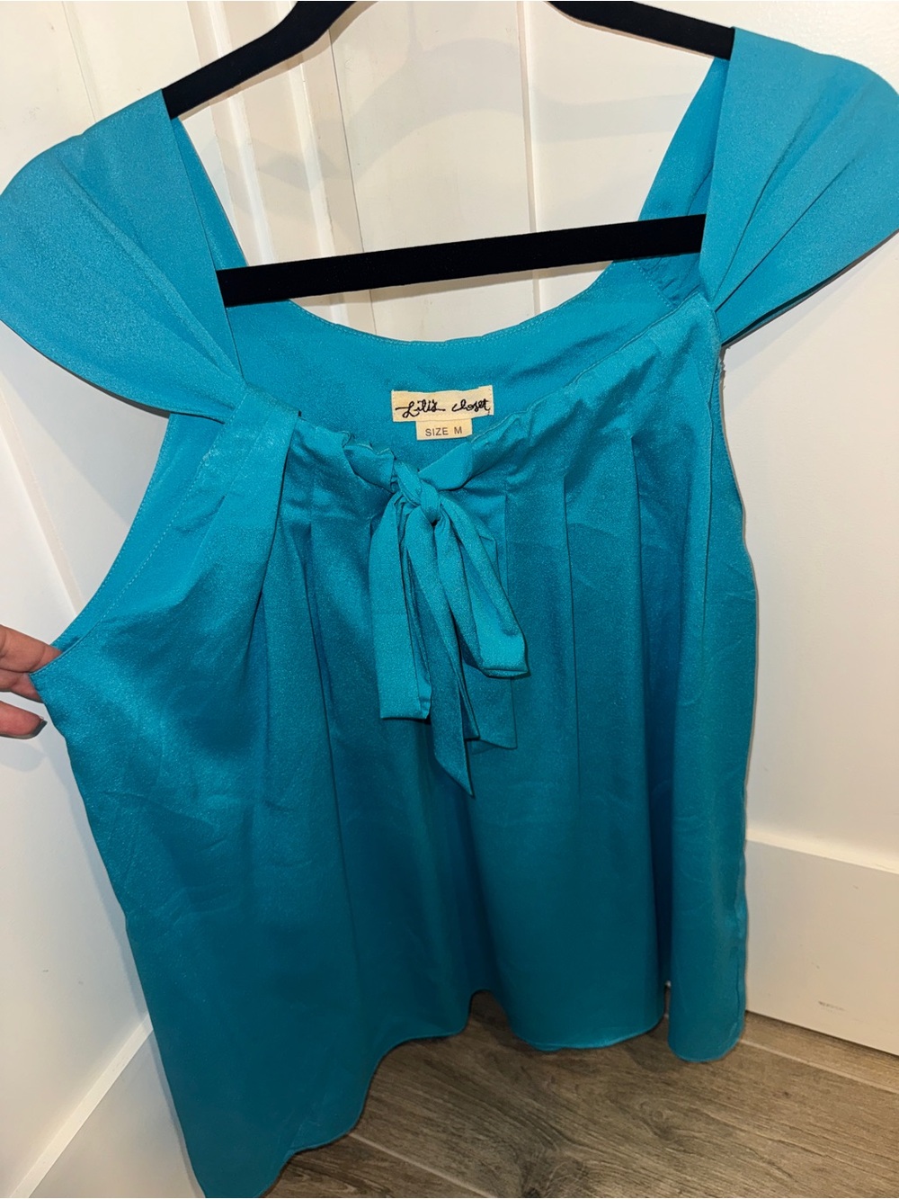 Lilla P Turquoise Bow-Front Sleeveless Camisole Medium